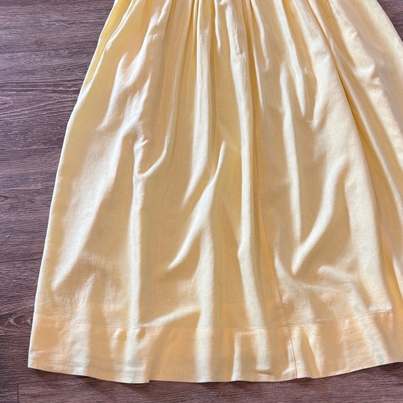Banana Republic Linen-Blend Midi Dress Women's Size XS Yellow Maize NWT - Picture 7 of 12